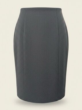 Express Charcoal Gray Pencil Skirt with Kick Pleat | Tailored Elegance